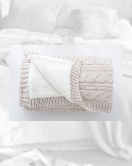Acrylic-knitted-Throw-Beige