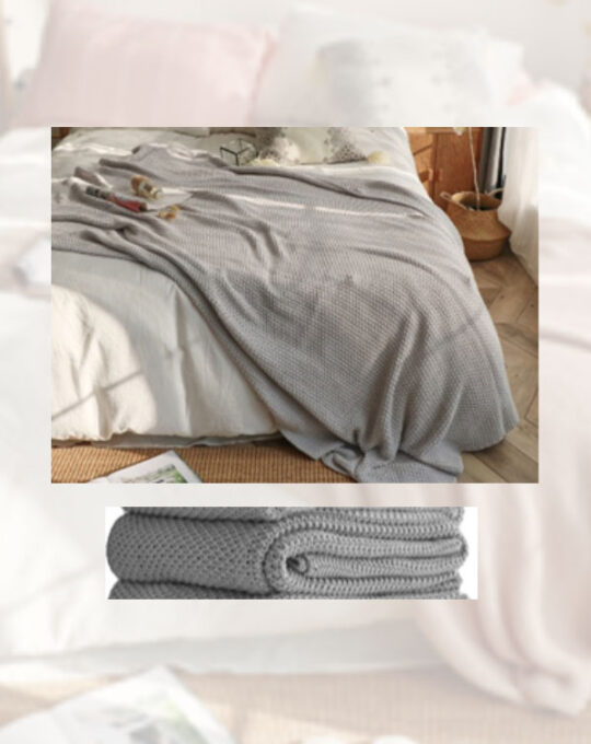 Cotton-knitted-Throw-Grey1